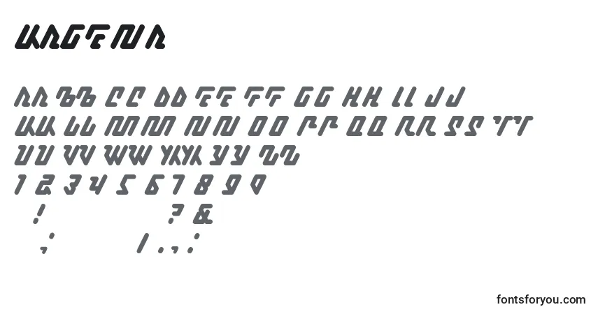 A fonte Kagena – alfabeto, números, caracteres especiais