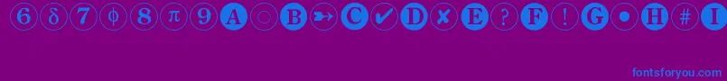 Bullets2Regular-Schriftart – Blaue Schriften auf violettem Hintergrund