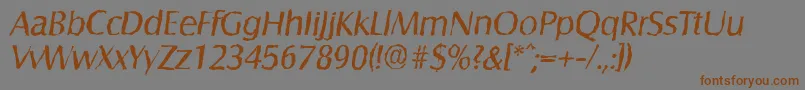 Weitere Informationen zur SalzburgrandomItalic-Schriftart SalzburgrandomItalic-Schriftart – Braune Schriften auf grauem Hintergrund