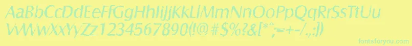 SalzburgrandomItalic Font – Green Fonts on Yellow Background