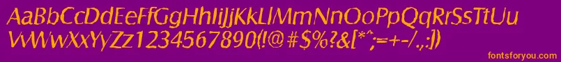 SalzburgrandomItalic Font – Orange Fonts on Purple Background