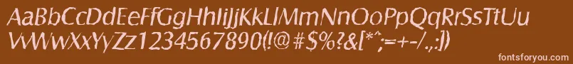 fuente SalzburgrandomItalic – Fuentes Rosadas Sobre Fondo Marrón