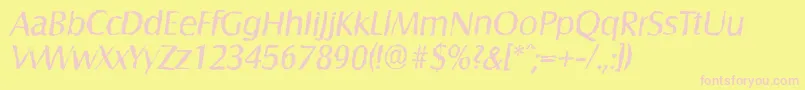 SalzburgrandomItalic Font – Pink Fonts on Yellow Background