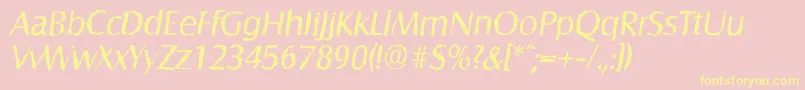 SalzburgrandomItalic Font – Yellow Fonts on Pink Background