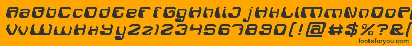ElectroMagnet-Schriftart – Schwarze Schriften auf orangefarbenem Hintergrund