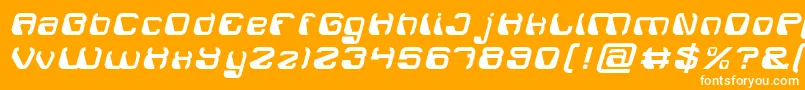 Fonte ElectroMagnet – fontes brancas em um fundo laranja