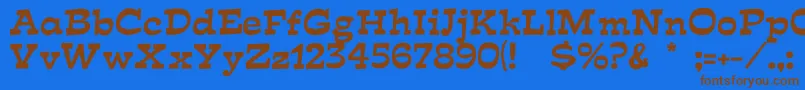 Fishface Font – Brown Fonts on Blue Background