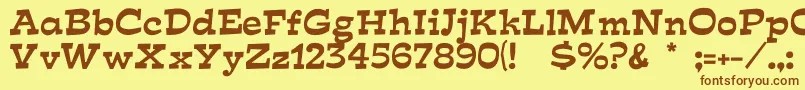 Шрифт Fishface – коричневые шрифты на жёлтом фоне