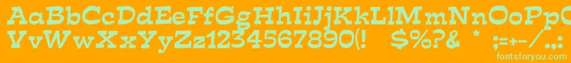 Fishface Font – Green Fonts on Orange Background