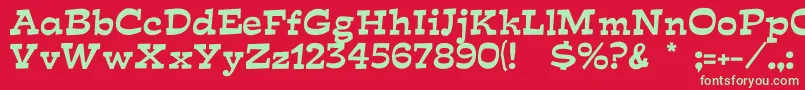 Fishface Font – Green Fonts on Red Background