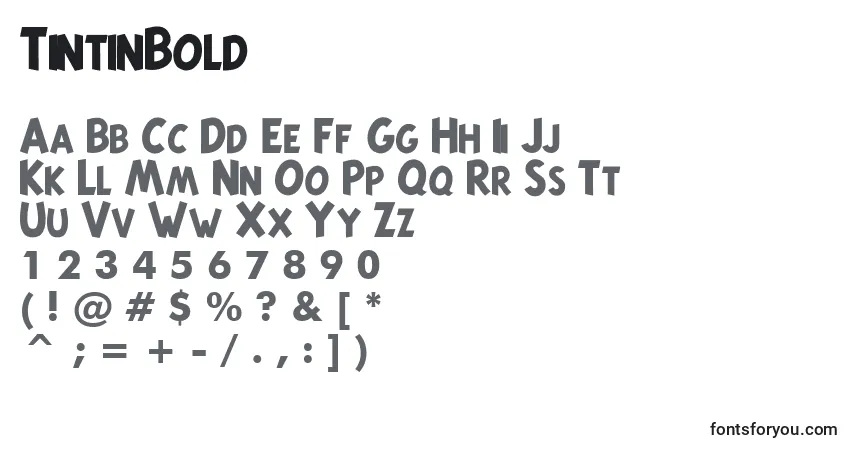 Fuente TintinBold - alfabeto, números, caracteres especiales