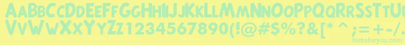 Police TintinBold – polices vertes sur fond jaune