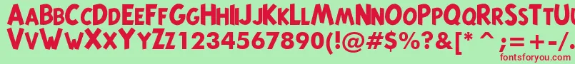 TintinBold Font – Red Fonts on Green Background