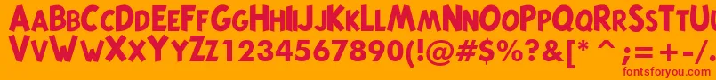TintinBold Font – Red Fonts on Orange Background