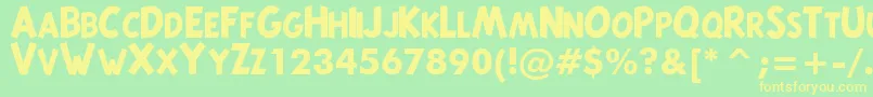 TintinBold Font – Yellow Fonts on Green Background