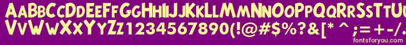 TintinBold Font – Yellow Fonts on Purple Background