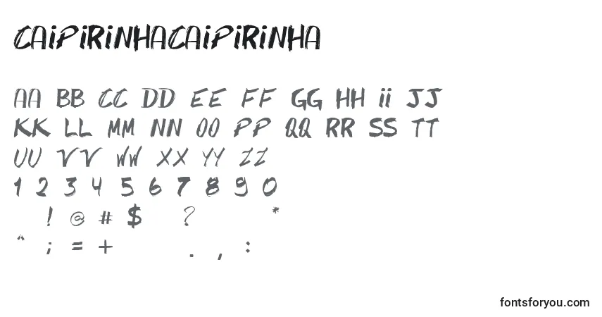 Czcionka Caipirinhacaipirinha – alfabet, cyfry, specjalne znaki