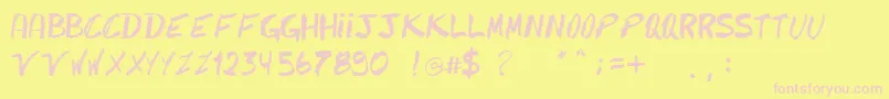 Шрифт Caipirinhacaipirinha – розовые шрифты на жёлтом фоне