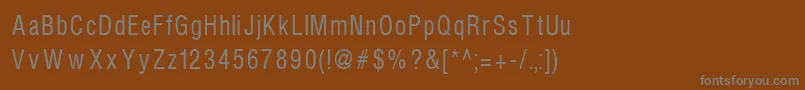 フォントHelvcondenced90 – 茶色の背景に灰色の文字