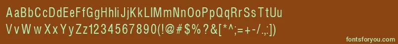 Шрифт Helvcondenced90 – зелёные шрифты на коричневом фоне