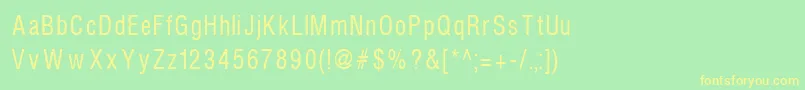 Helvcondenced90 Font – Yellow Fonts on Green Background