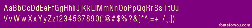 フォントHelvcondenced90 – 紫の背景に黄色のフォント