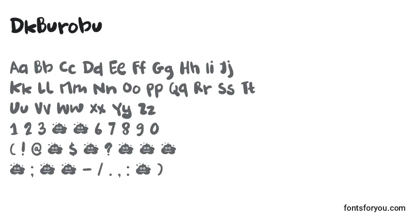 Schriftart DkBurobu – Alphabet, Zahlen, spezielle Symbole