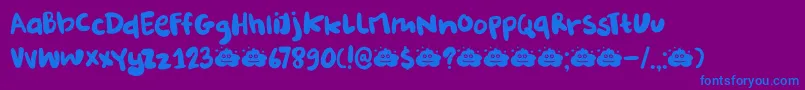 DkBurobu Font – Blue Fonts on Purple Background