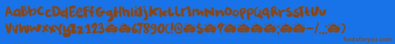 DkBurobu Font – Brown Fonts on Blue Background