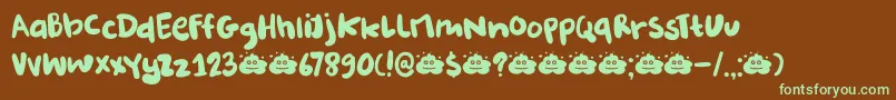 DkBurobu Font – Green Fonts on Brown Background