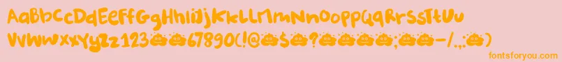 DkBurobu Font – Orange Fonts on Pink Background