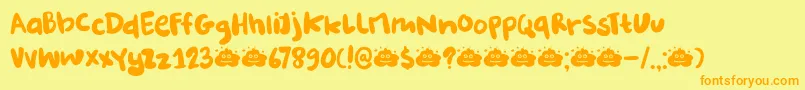 fuente DkBurobu – Fuentes Naranjas Sobre Fondo Amarillo