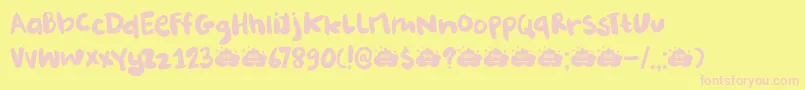 DkBurobu Font – Pink Fonts on Yellow Background