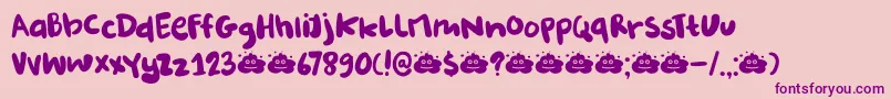DkBurobu Font – Purple Fonts on Pink Background