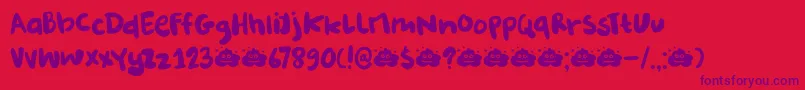 DkBurobu Font – Purple Fonts on Red Background