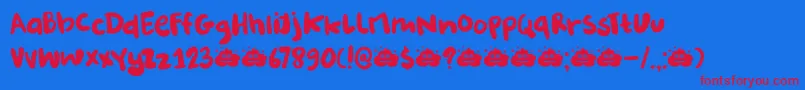 DkBurobu Font – Red Fonts on Blue Background