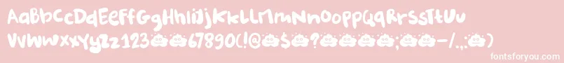 DkBurobu-Schriftart – Weiße Schriften auf rosa Hintergrund