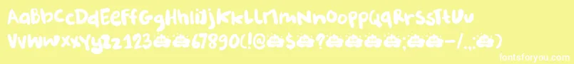 フォントDkBurobu – 黄色い背景に白い文字