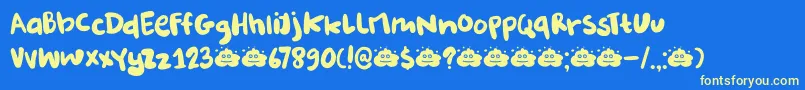 DkBurobu Font – Yellow Fonts on Blue Background