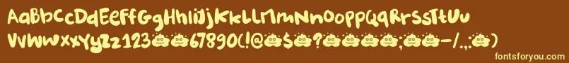 DkBurobu Font – Yellow Fonts on Brown Background