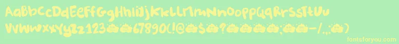 DkBurobu Font – Yellow Fonts on Green Background