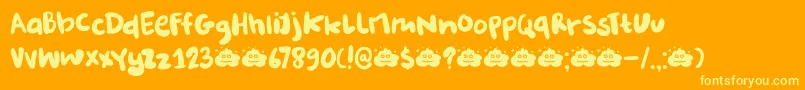 フォントDkBurobu – オレンジの背景に黄色の文字