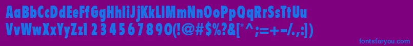 EmphasisblackcondsskBold Font – Blue Fonts on Purple Background