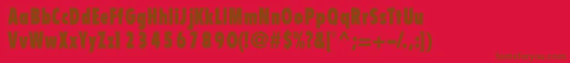 EmphasisblackcondsskBold Font – Brown Fonts on Red Background