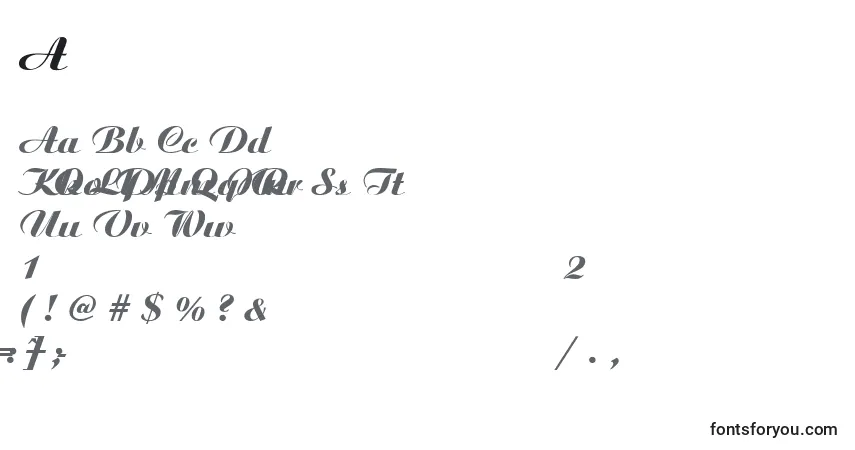 Schriftart AristonExtraBoldItalic – Alphabet, Zahlen, spezielle Symbole