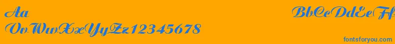 AristonExtraBoldItalic Font – Blue Fonts on Orange Background