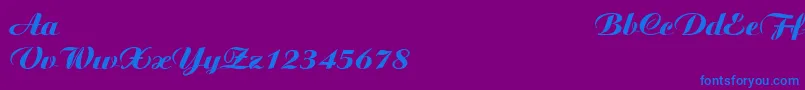 AristonExtraBoldItalic Font – Blue Fonts on Purple Background