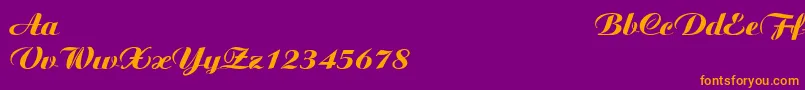 AristonExtraBoldItalic Font – Orange Fonts on Purple Background