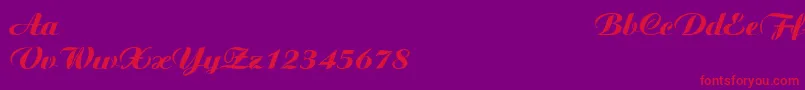 AristonExtraBoldItalic Font – Red Fonts on Purple Background