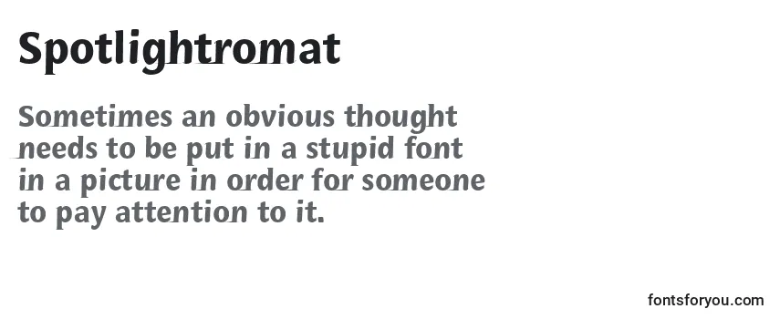 Review of the Spotlightromat Font